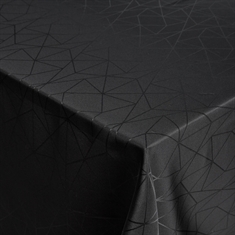 Tafelkleed - Damast tafelkleed - Zwart textiel tafelkleed - Jacquardgeweven kleed met geometrisch patroon - Exclusief feesttafelkleed